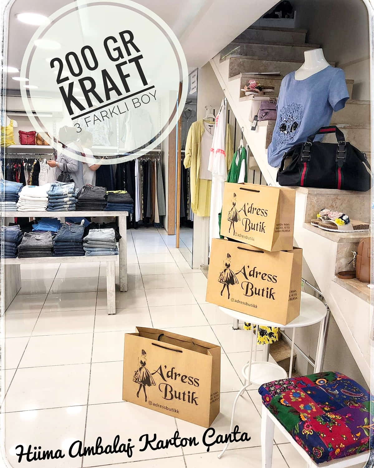 ADRESS BUTİK | BURSA KRAFT KARTON ÇANTA MODELİ