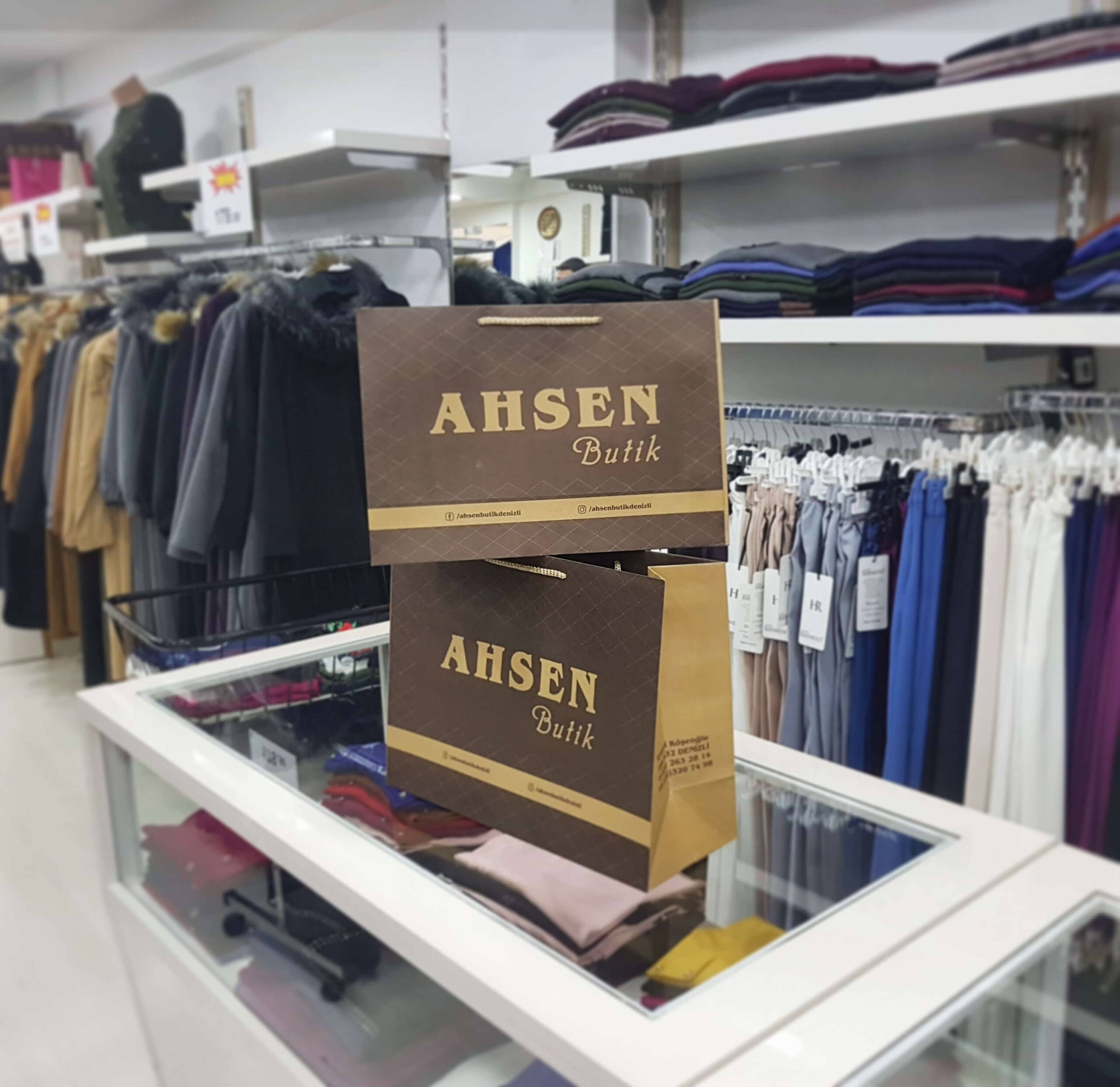 AHSEN BUTİK | DENİZLİ KRAFT KARTON ÇANTA MODELİ