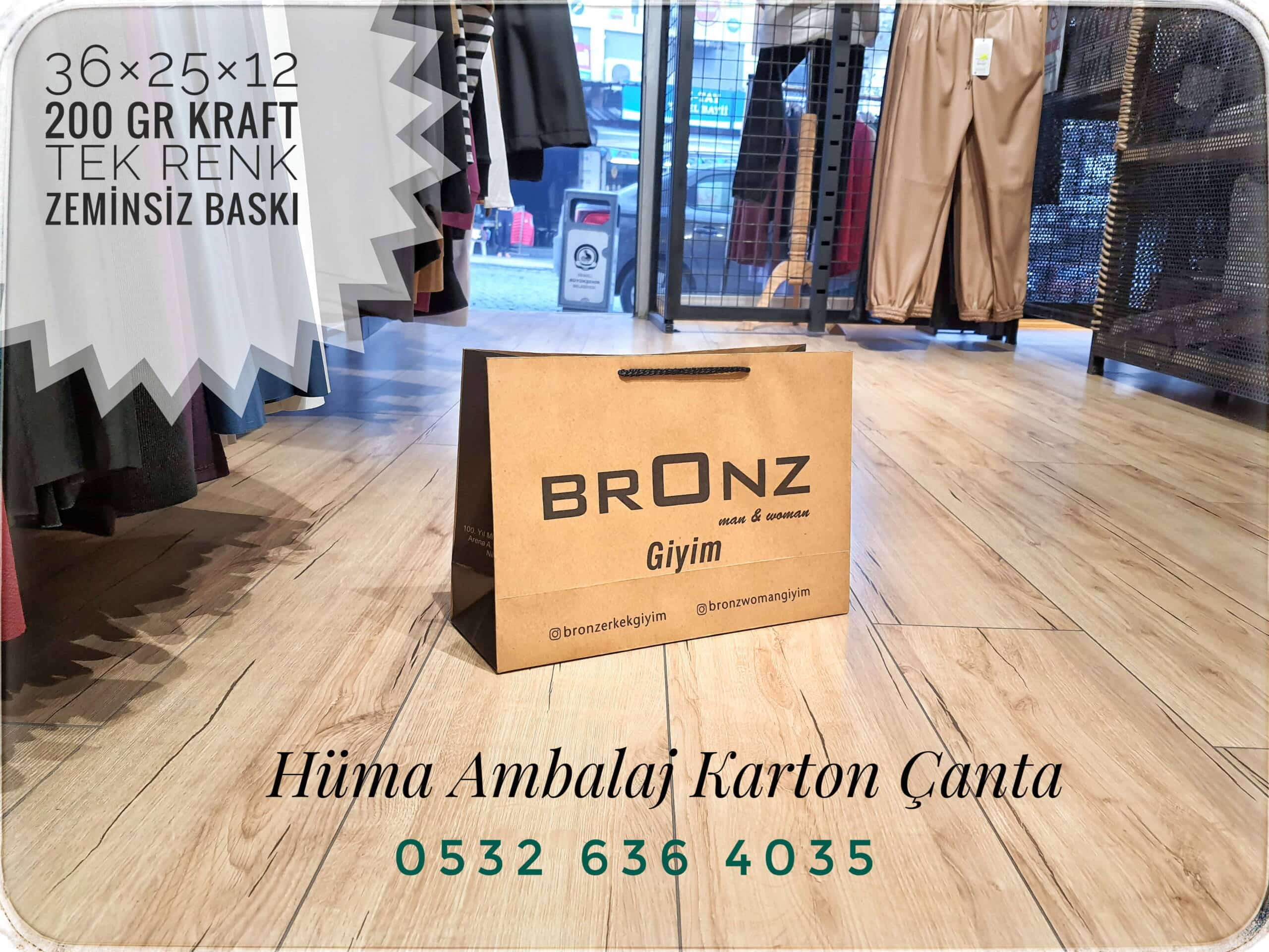 BRONZ GİYİM | BURSA KRAFT KARTON ÇANTA MODELİ