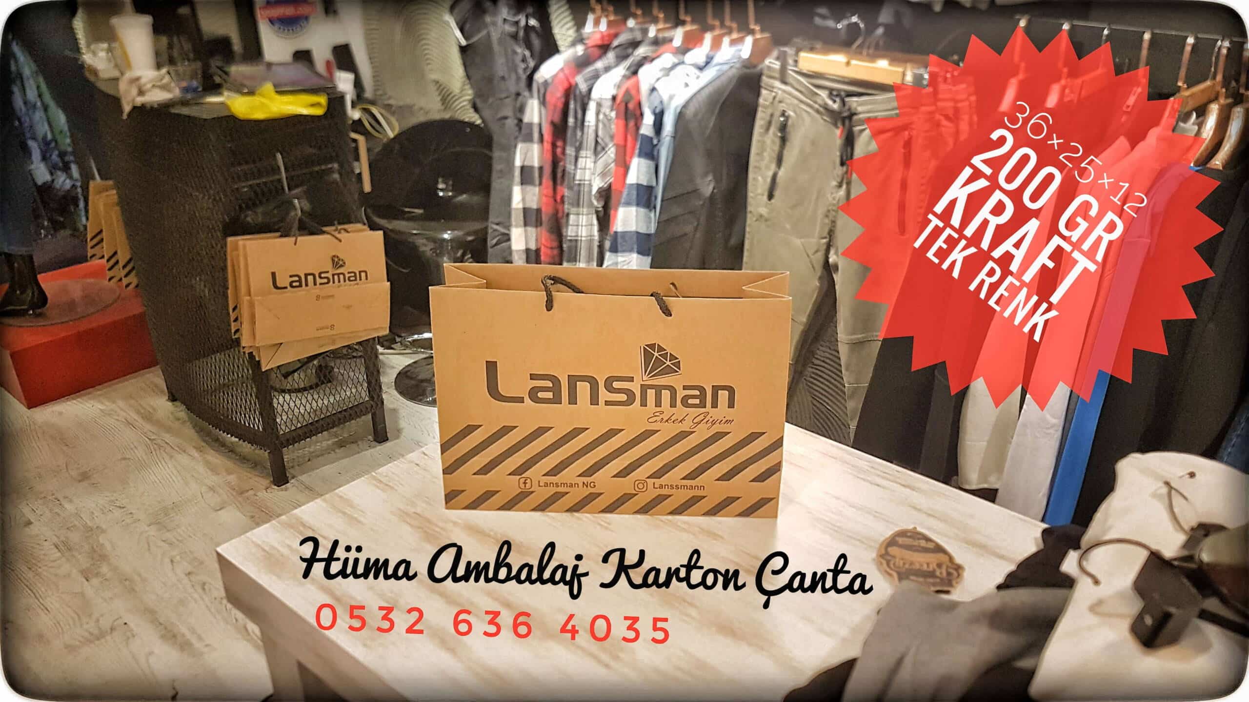 LANSMAN ERKEK GİYİM | DENİZLİ KRAFT KARTON ÇANTA MODELİ