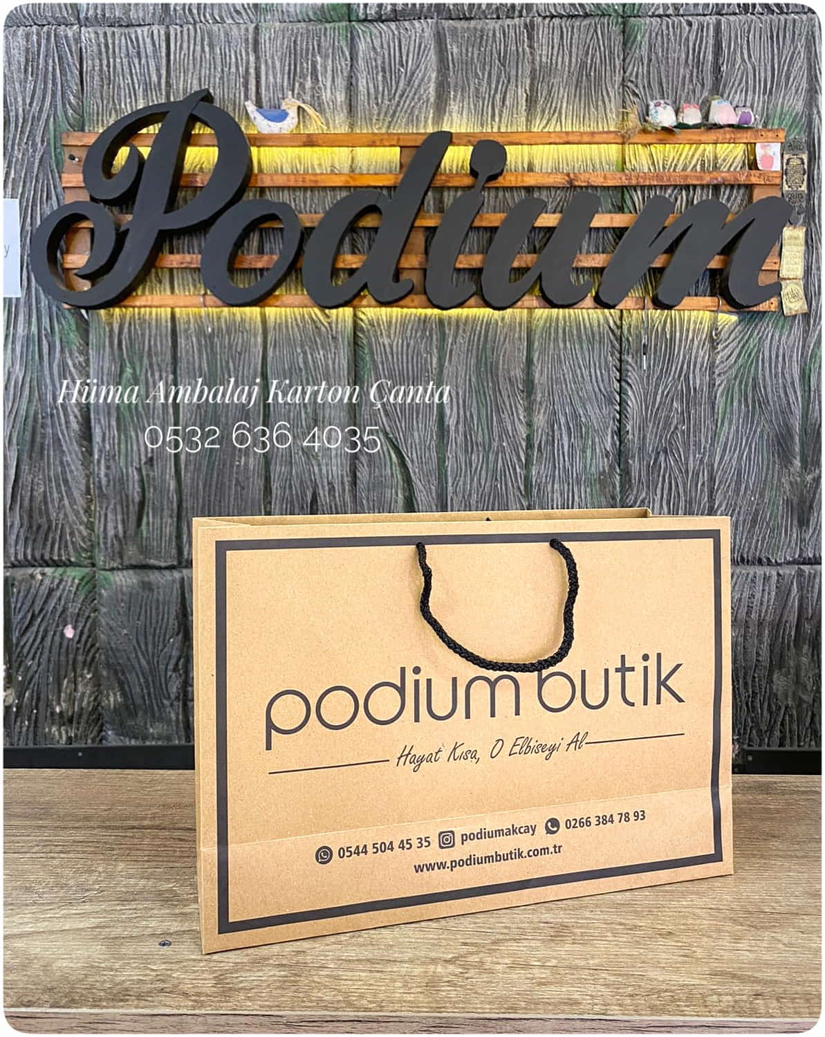 PODİUM BUTİK | BALIKESİR KRAFT KARTON ÇANTA MODELİ