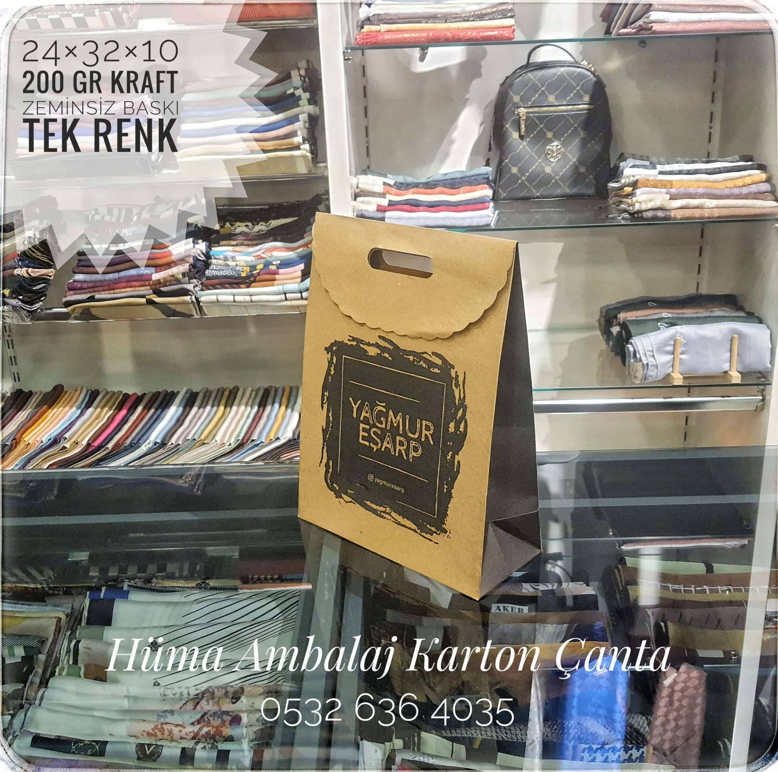 YAĞMUR EŞARP | DENİZLİ KRAFT KARTON ÇANTA MODELİ