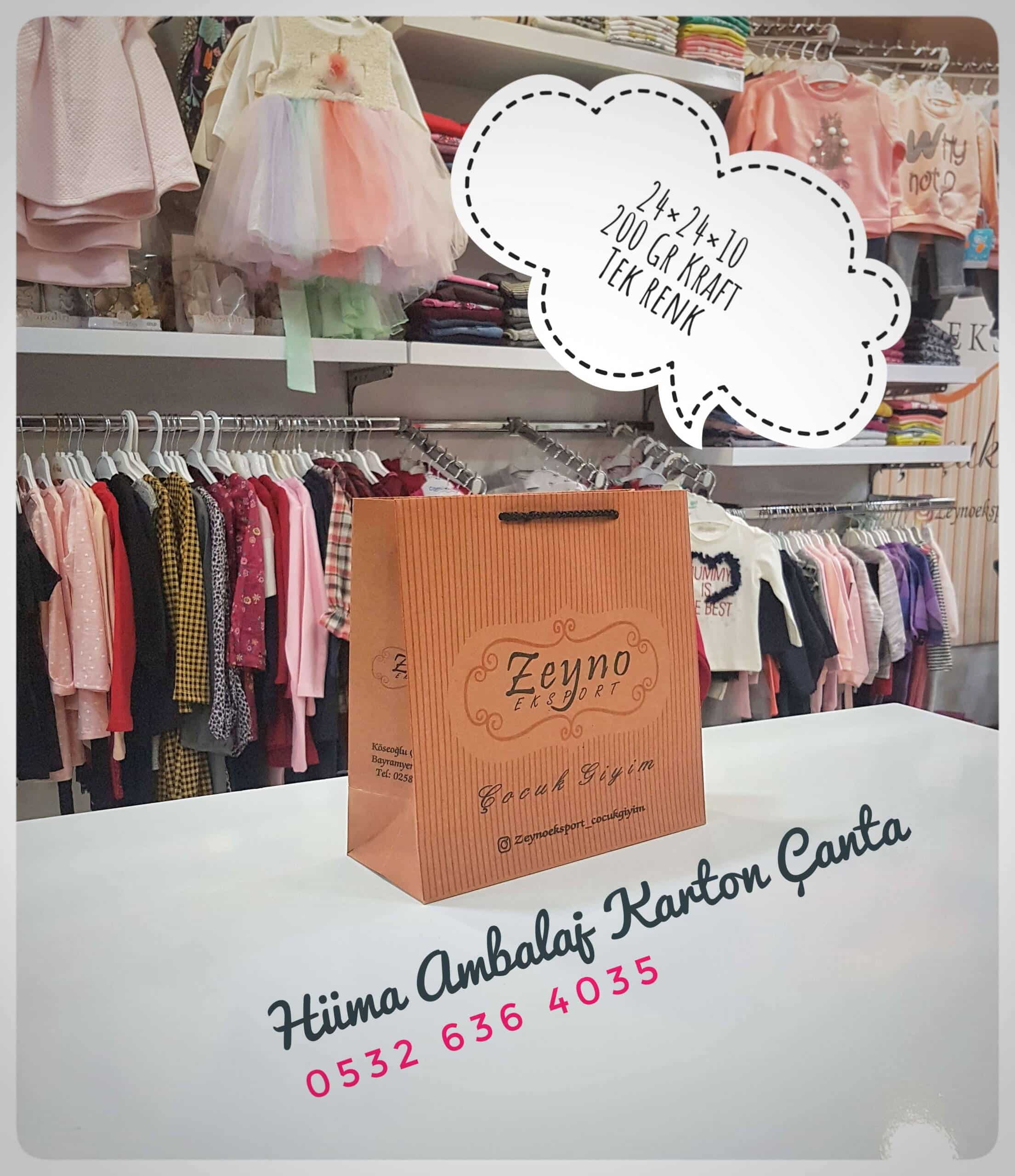 ZEYNA ÇOCUK GİYİM | DENİZLİ KRAFT KARTON ÇANTA MODELİ