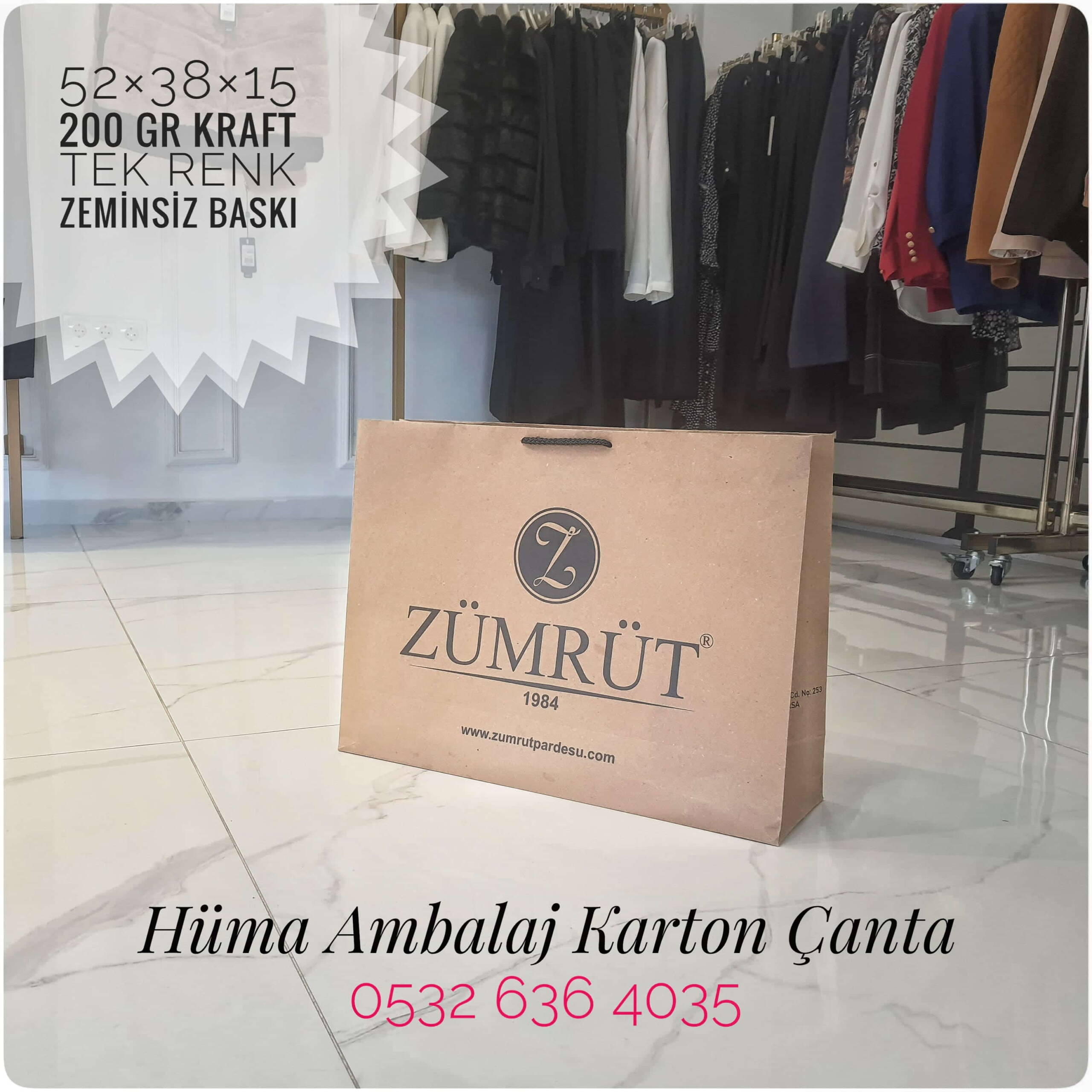 ZÜMRÜT PARDESU | BURSA KRAFT KARTON ÇANTA MODELİ