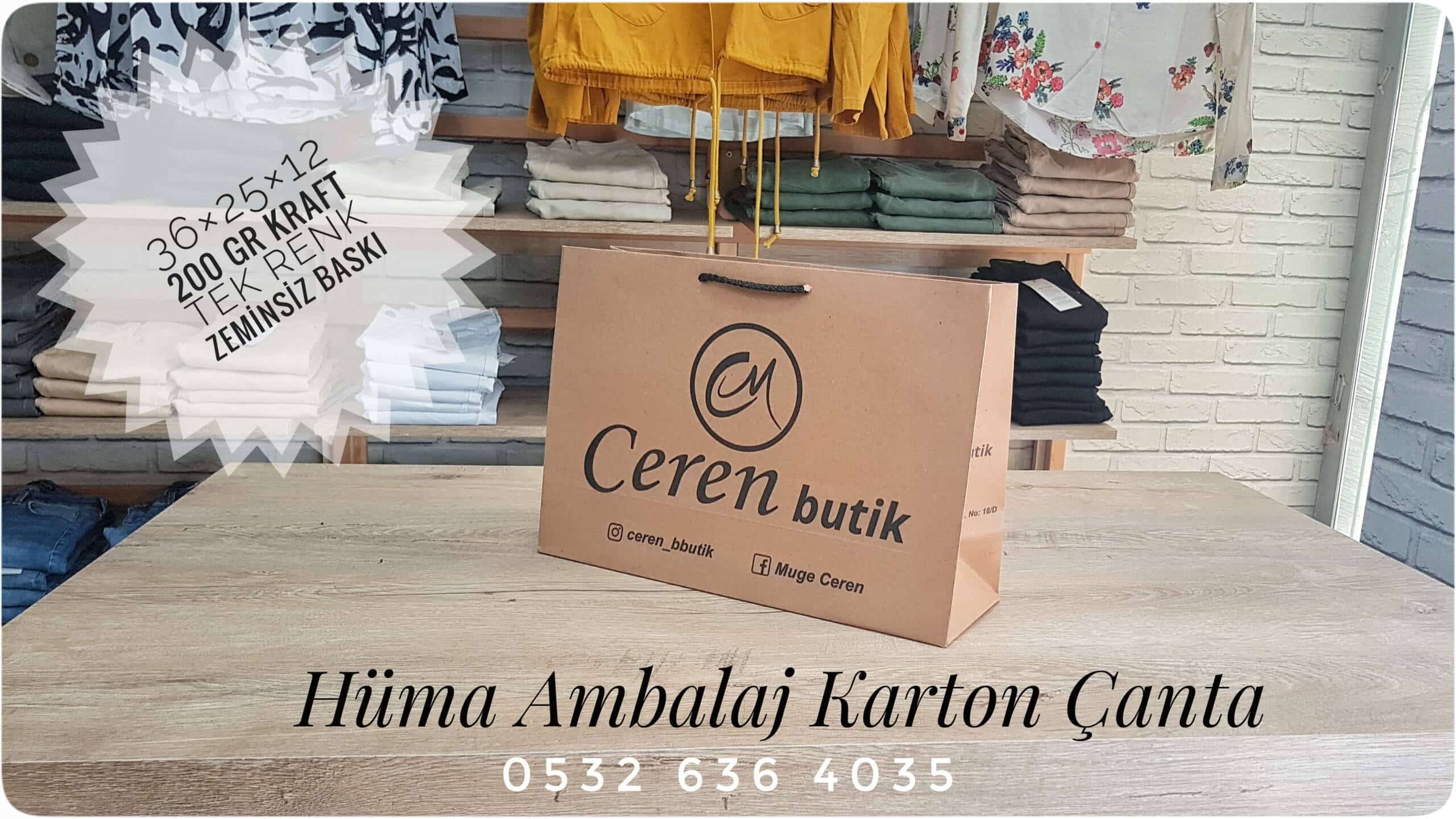CEREN BUTİK | UŞAK KRAFT KARTON ÇANTA MODELİ