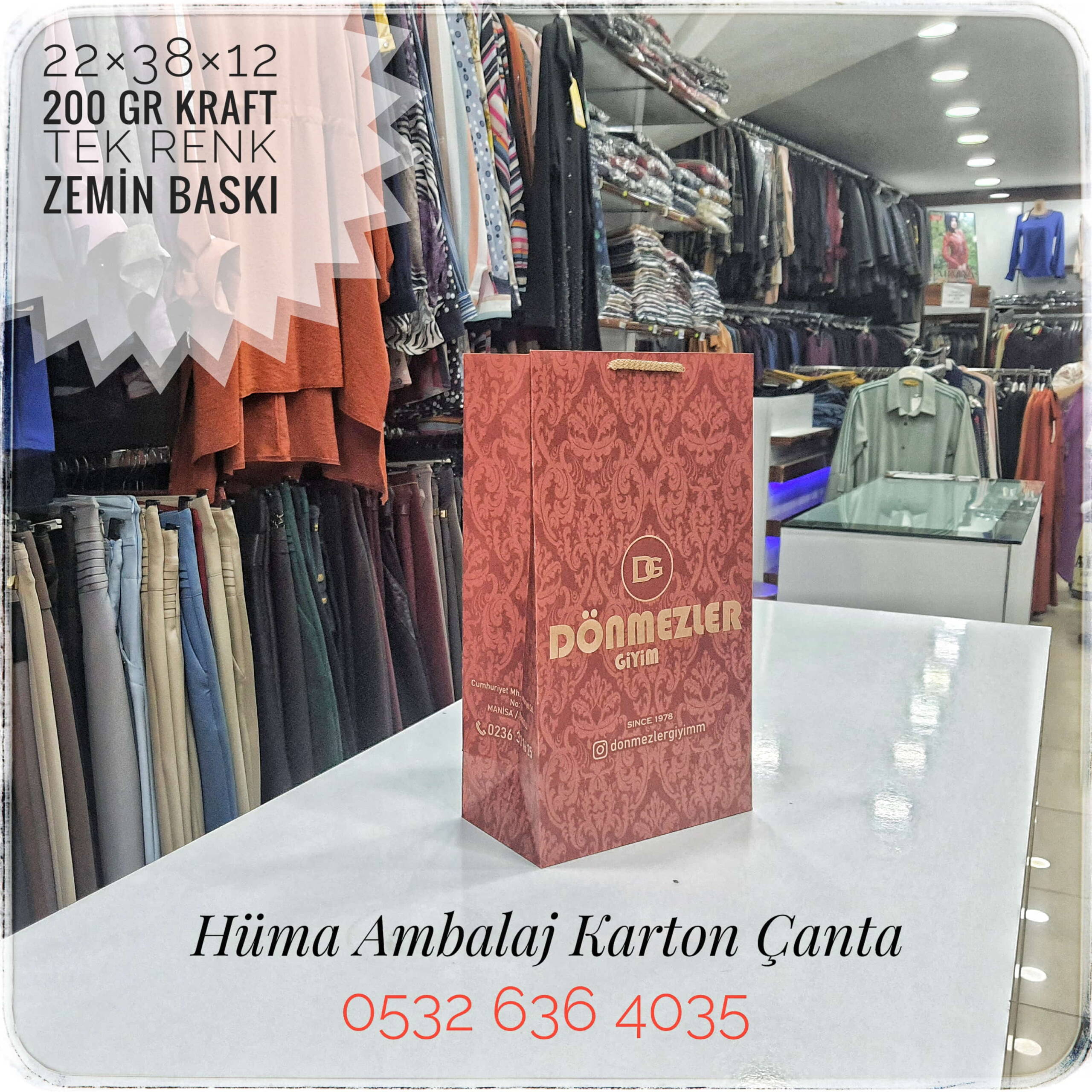 DÖNMEZLER GİYİM | MANİSA KRAFT KARTON ÇANTA MODELİ