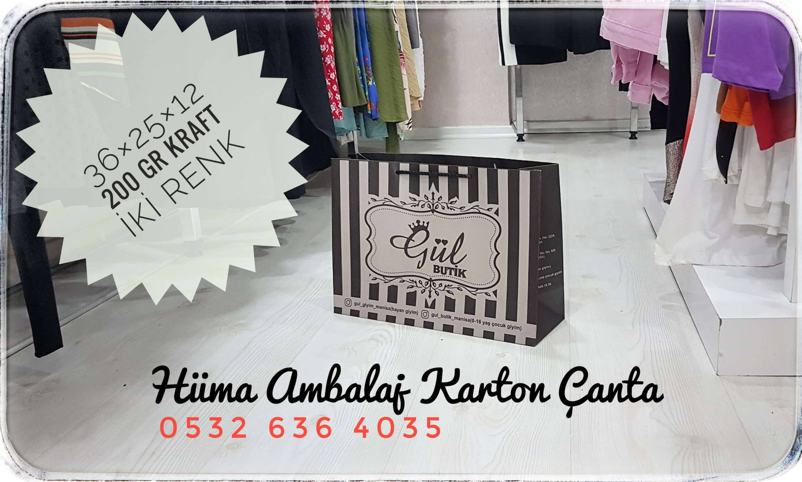 GÜL BUTİK | MANİSA KRAFT KARTON ÇANTA MODELİ