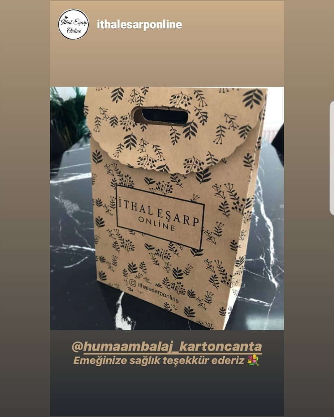 İTHAL EŞARP | İSTANBUL KRAFT KARTON ÇANTA MODELİ